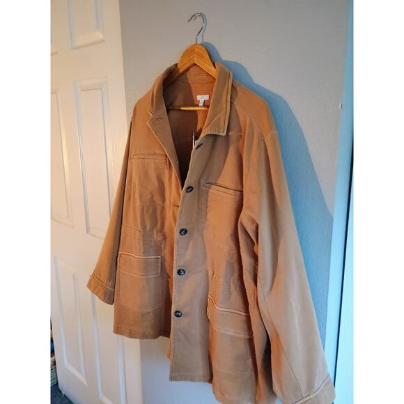 Jjill Xl Women's Jacket Toffee Brown Cotton Button Front Classic - Picture 5 of 11